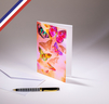 Carte double carnet de couleurs créée et imprimée en france sur papier certifié pefc - papillons