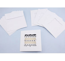 5 Cartes et enveloppe DIY blanches 13x13cm Cadre