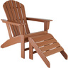 Tectake Chaise de jardin Janis avec repose-pieds Joplin  - marron