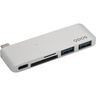 QDOS PowerLink Mini Hub USB-C 5-en1 - Argent