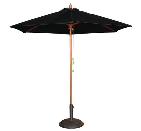 Parasol de terrasse à poulie noir professionnel de 3 m - bolero -  - bois x2520mm