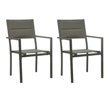Vidaxl chaises de jardin 2 pcs textilène et acier gris et anthracite
