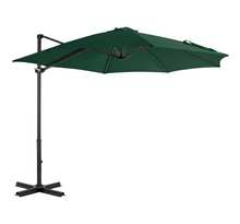 Vidaxl parasol en porte-à-faux et poteau en aluminium 300 cm vert