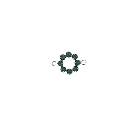 Perle cristal swarovski couronne vert russe 15 mm