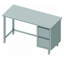 Table inox cuisine professionnelle - tiroir à droite - gamme 700 - stalgast - 1500x700