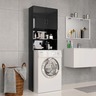 Vidaxl meuble pour machine à laver noir brillant 64 x 25 5 x 190 cm
