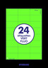 20 planches a4 - 24 étiquettes 70 mm x 37 mm autocollantes fluo vert par planche pour tous types imprimantes - jet d'encre/laser/photocopieuse fba amazon