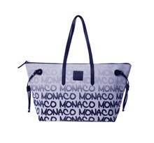 Grand sac shopping Monaco blanc et Bleu