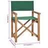 Vidaxl chaise de metteur en scène bois de teck solide vert