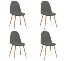 Vidaxl chaises de salle à manger 4 pièces gris foncé tissu