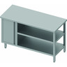 Table inox avec porte & 2 etagères - profondeur 600 - stalgast -  - acier inoxydable1700x600 x600xmm
