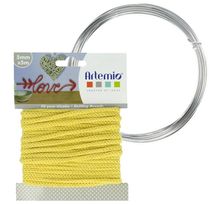 Fil à tricotin jaune 5 mm x 5 m + fil d'aluminium