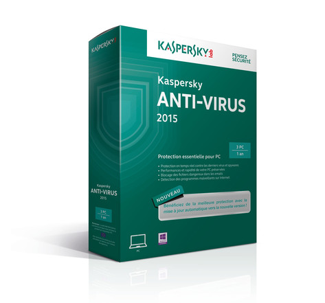 Kaspersky lab anti-virus 2015 français licence complète 3 licence(s) 1 année(s)