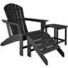 Tectake Lot de 2 chaises de jardin Janis avec 2 repose-pieds Joplin - noir