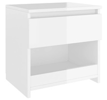 Vidaxl table de chevet blanc brillant 40x30x39 cm bois d’ingénierie