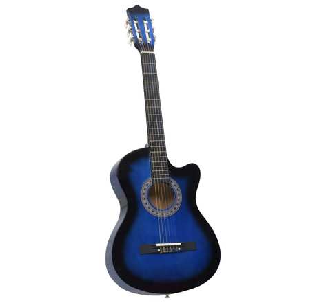Vidaxl guitare acoustique pan coupé western 6 cordes bleu ombré 38"