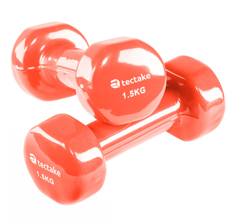 Tectake 2 Haltères de Fitness, de Musculation en Vinyle - 2 x 1,5 kg