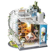 Robotime kit miniature de bricolage dora's loft avec lumière led