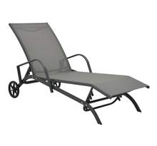 Vidaxl chaise longue acier et textilène