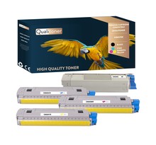 Qualitoner x4 toners 43865708 (noir + cyan + magenta + jaune) compatible pour oki