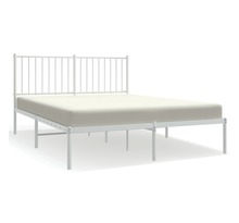 Vidaxl cadre de lit métal avec tête de lit blanc 140x200 cm
