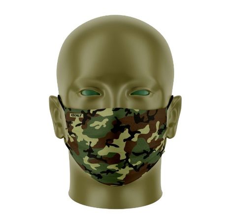 Masque Bandeau - Mono-Couche - Camouflage Vert - Masque tissu lavable 50 fois