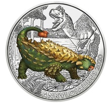 Pièce de monnaie 3 euro Autriche 2020 – Ankylosaure