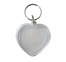 Porte-clés transparents Coeur 6 pièces