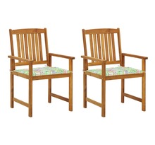 Vidaxl chaises de jardin avec coussins 2 pcs bois d'acacia massif