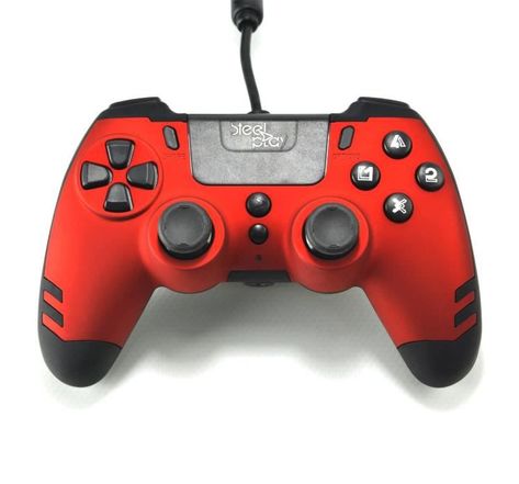 Manette filaire SteelPlay Metaltech Rouge pour PS4