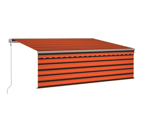 Vidaxl auvent automatique rétractable et store 4 5x3m orange et marron