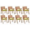 Vidaxl chaises de jardin avec coussins 8 pièces bois d'acacia solide