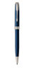 PARKER Sonnet stylo bille, Bleu Raffiné, attributs palladium, Recharge noire pointe moyenne, Coffret cadeau + étui cuir noir