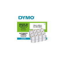 Dymo labelwriter pack de 24 rouleaux de 260 étiquettes adresse grand format 36mm x 89mm (format la poste)