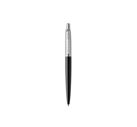 PARKER Jotter stylo bille, noir Bond Street, attributs chromés, recharge noire pointe moyenne