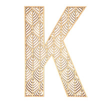 Lettre k en bois alphabet géant ajouré 24 cm