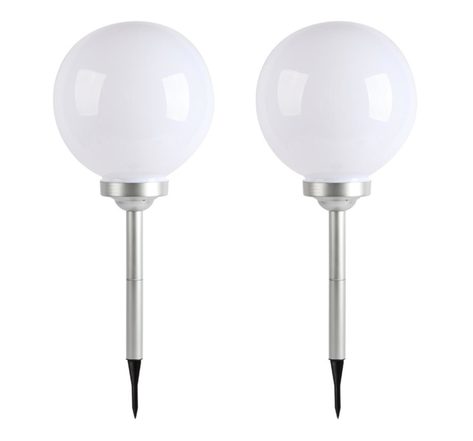 2 boules solaires à piquer moony w30 blanc plastique ∅30cm