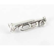 Breloque en métal Petite trompette Argenté (10 pièces)