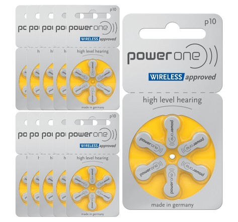 Piles auditives powerone p10 sans mercure  10 plaquettes