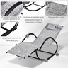 Chaise longue à bascule rocking chair design contemporain dim. 160L x 61l x 79H cm métal textilène gris chiné