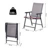 Lot de 2 chaises de jardin pliantes avec accoudoirs métal époxy textilène - dim. 58L x 64l x 94H cm - noir gris