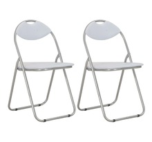 Vidaxl chaises pliantes de salle à manger 2 pièces blanc similicuir