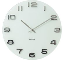 Horloge ronde vintage en verre 35 cm