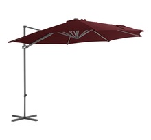 Vidaxl parasol déporté avec mât en acier rouge bordeaux 300 cm