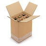 Caisse carton d'expédition pour bouteilles avec croisillons renforcés à montage manuel 1 Magnum de vin ou Champagne (colis de 20)