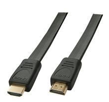 Câble HDMI High Speed plat, 0,5m noir LINDY