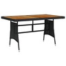 vidaXL Table de jardin Noir 130x70x72 cm Résine tressée et acacia