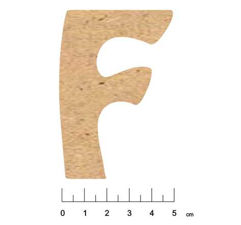Alphabet en bois mdf adhésif 7 5cm lettre f