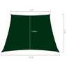 Vidaxl voile de parasol tissu oxford trapèze 4/5x3 m vert foncé