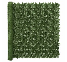 vidaXL Écran de balcon avec feuilles vert foncé 300x150 cm